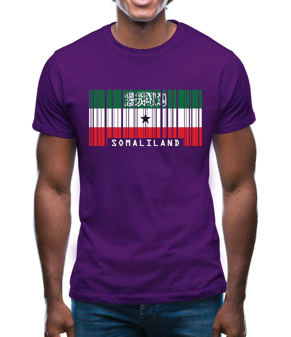 Somaliland Barcode Style Flag Mens T-Shirt