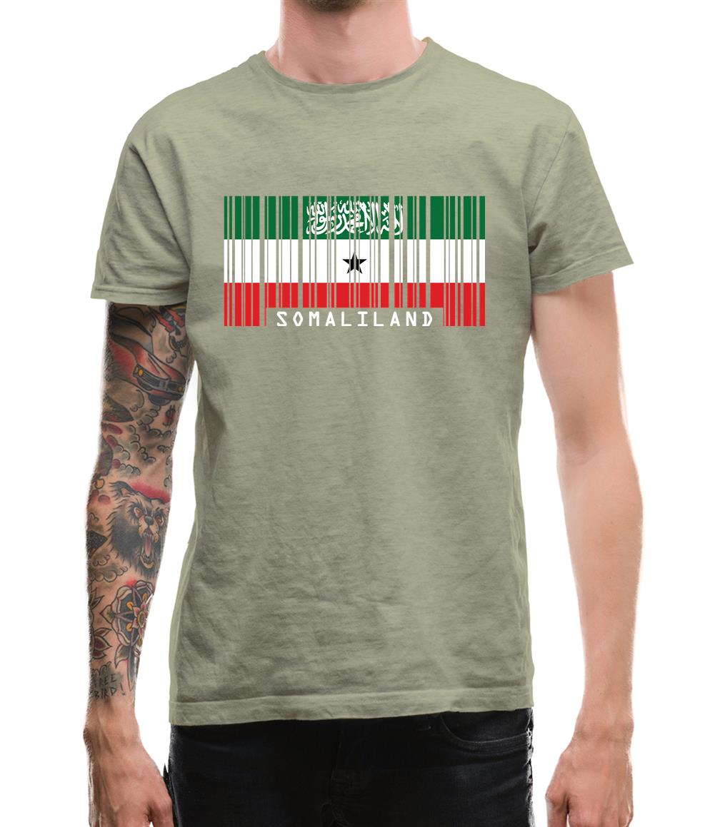 Somaliland Barcode Style Flag Mens T-Shirt