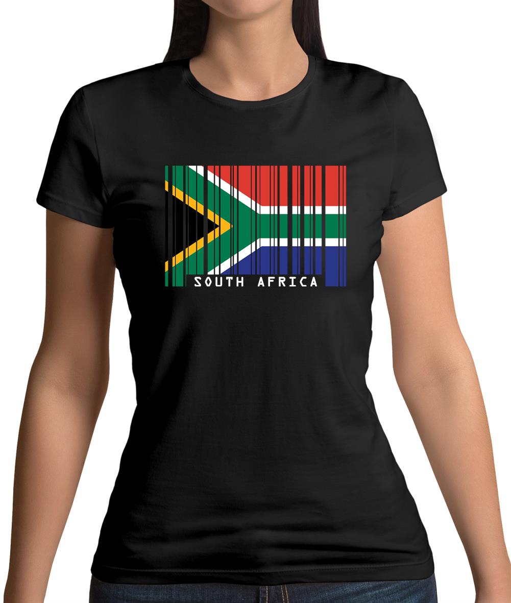 South Africa  Barcode Style Flag Womens T-Shirt