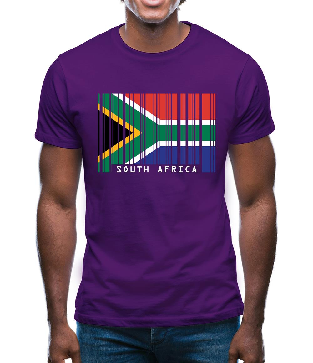 South Africa  Barcode Style Flag Mens T-Shirt