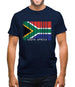 South Africa  Barcode Style Flag Mens T-Shirt