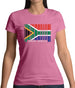 South Africa  Barcode Style Flag Womens T-Shirt