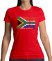 South Africa  Barcode Style Flag Womens T-Shirt