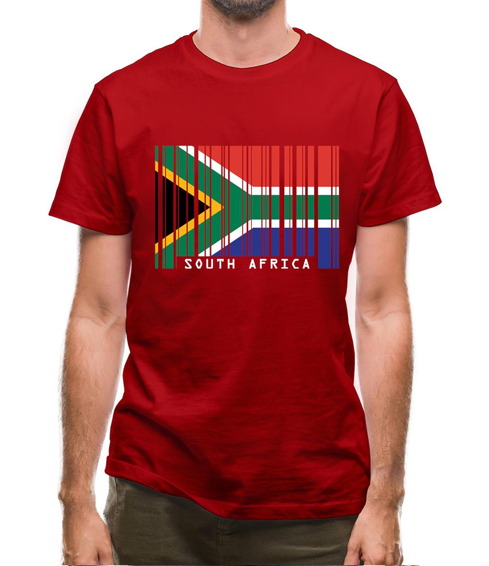 South Africa  Barcode Style Flag Mens T-Shirt