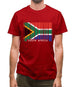 South Africa  Barcode Style Flag Mens T-Shirt