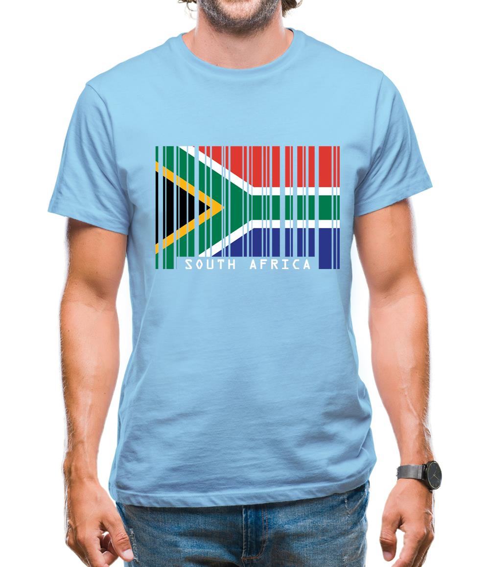 South Africa  Barcode Style Flag Mens T-Shirt