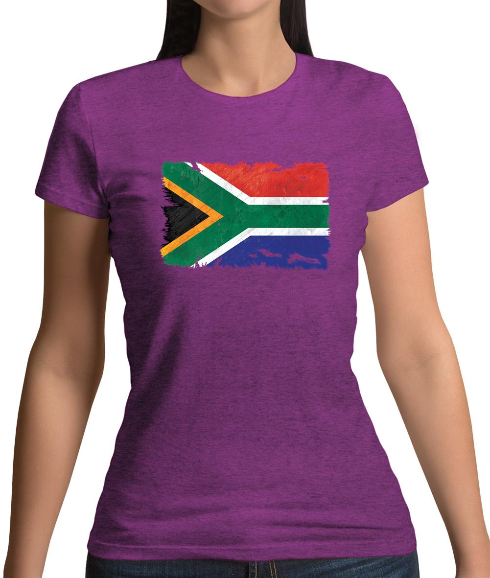 South Africa Grunge Style Flag Womens T-Shirt