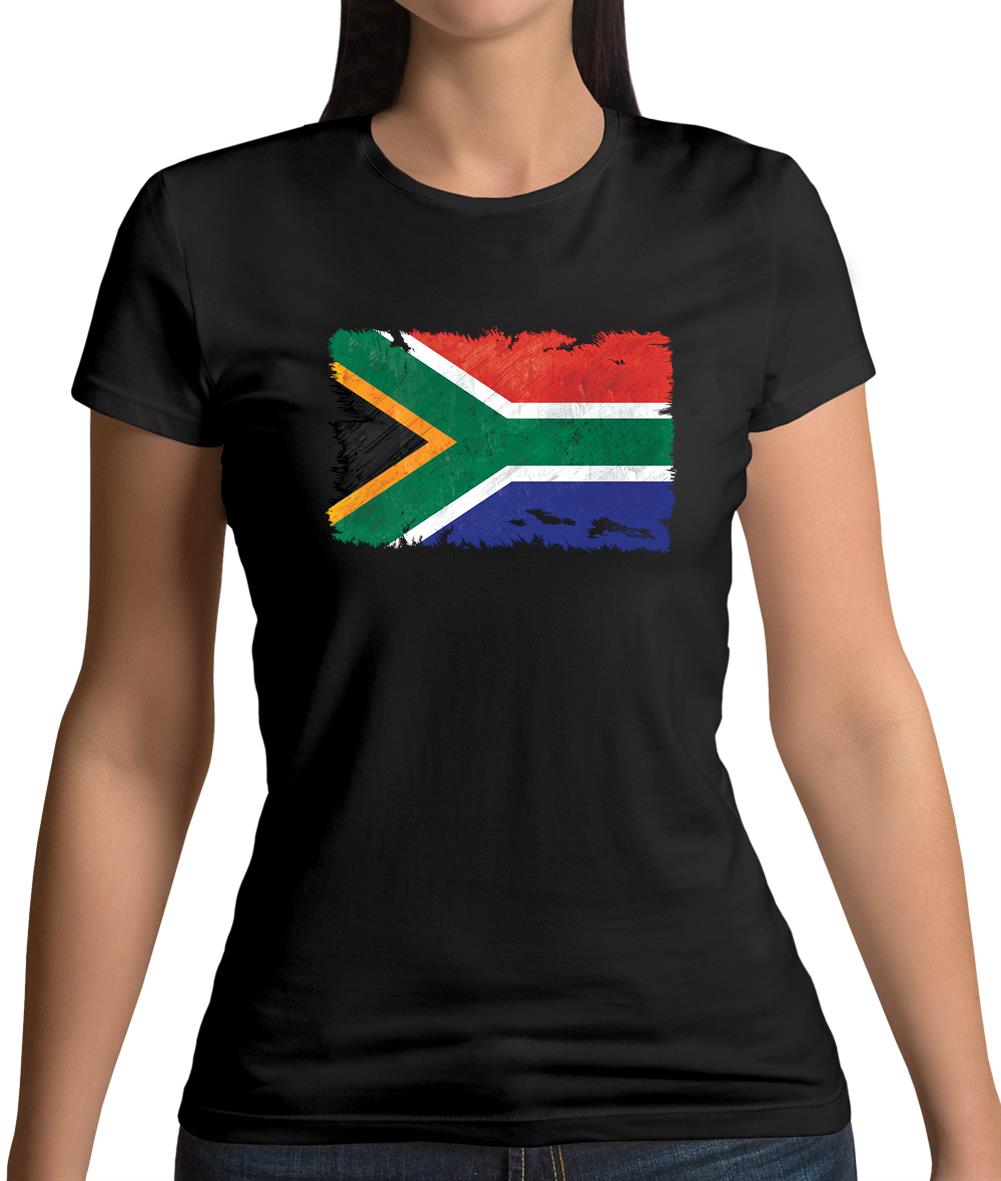 South Africa Grunge Style Flag Womens T-Shirt