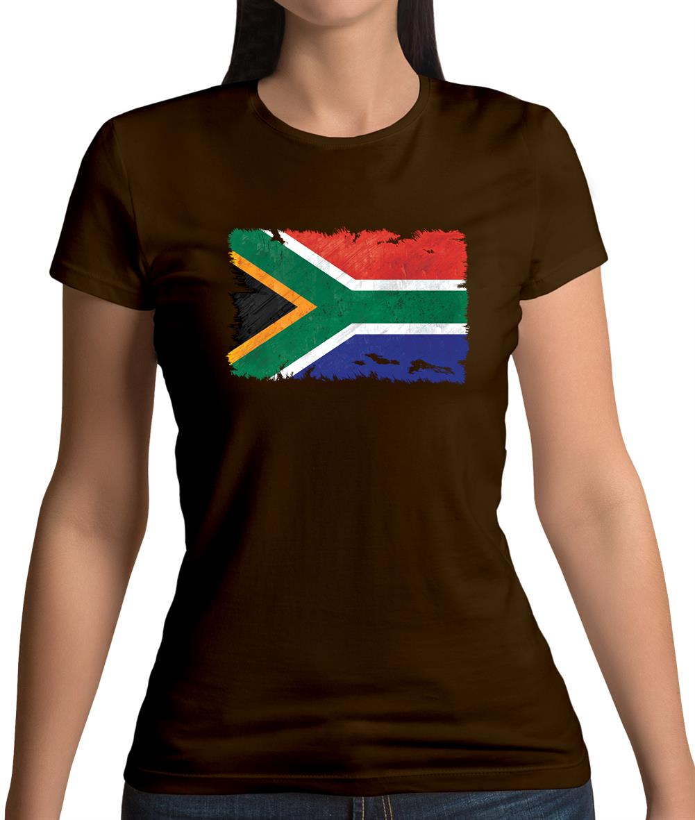 South Africa Grunge Style Flag Womens T-Shirt