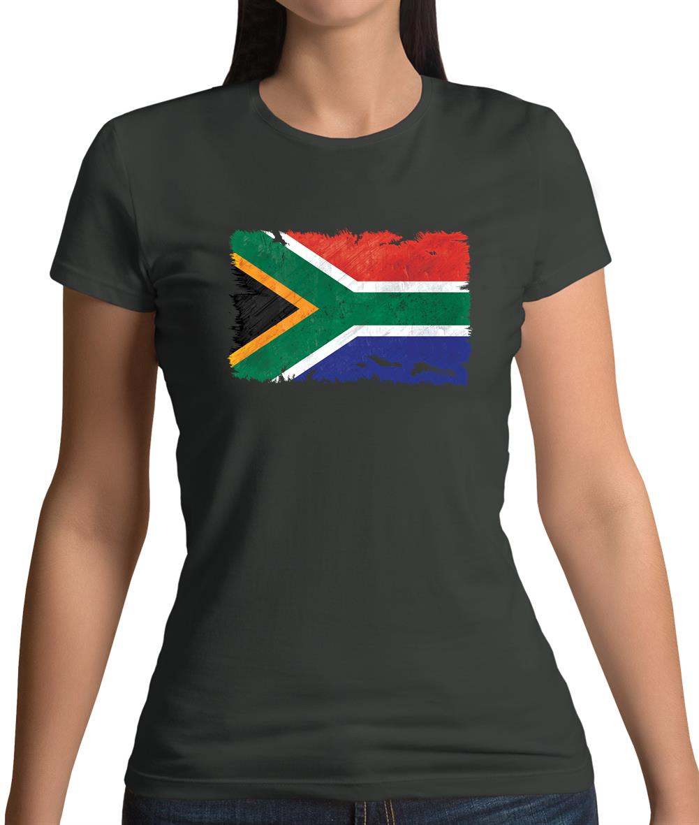 South Africa Grunge Style Flag Womens T-Shirt