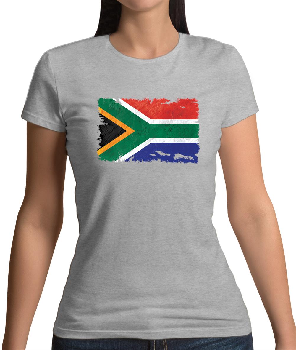 South Africa Grunge Style Flag Womens T-Shirt