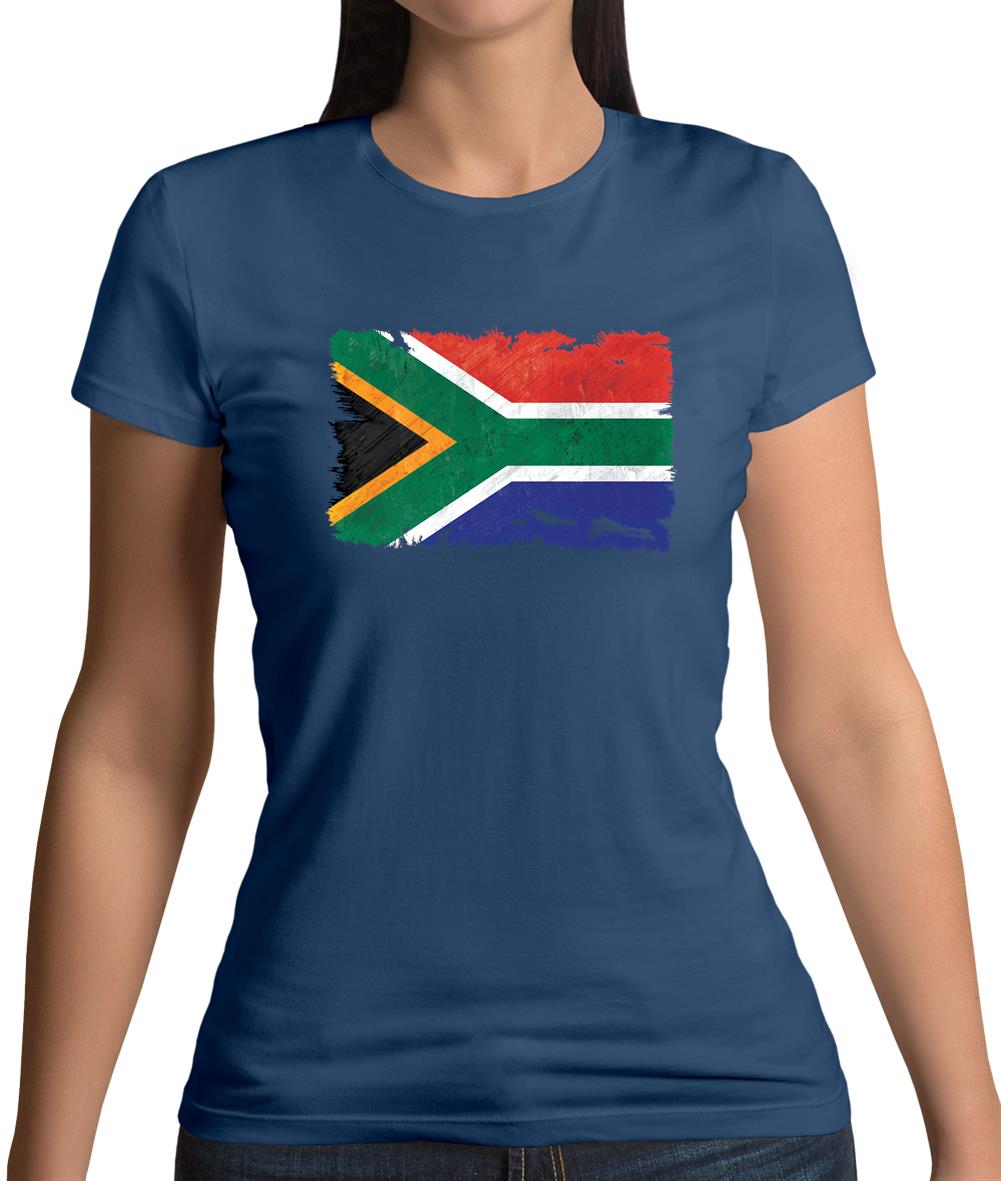 South Africa Grunge Style Flag Womens T-Shirt