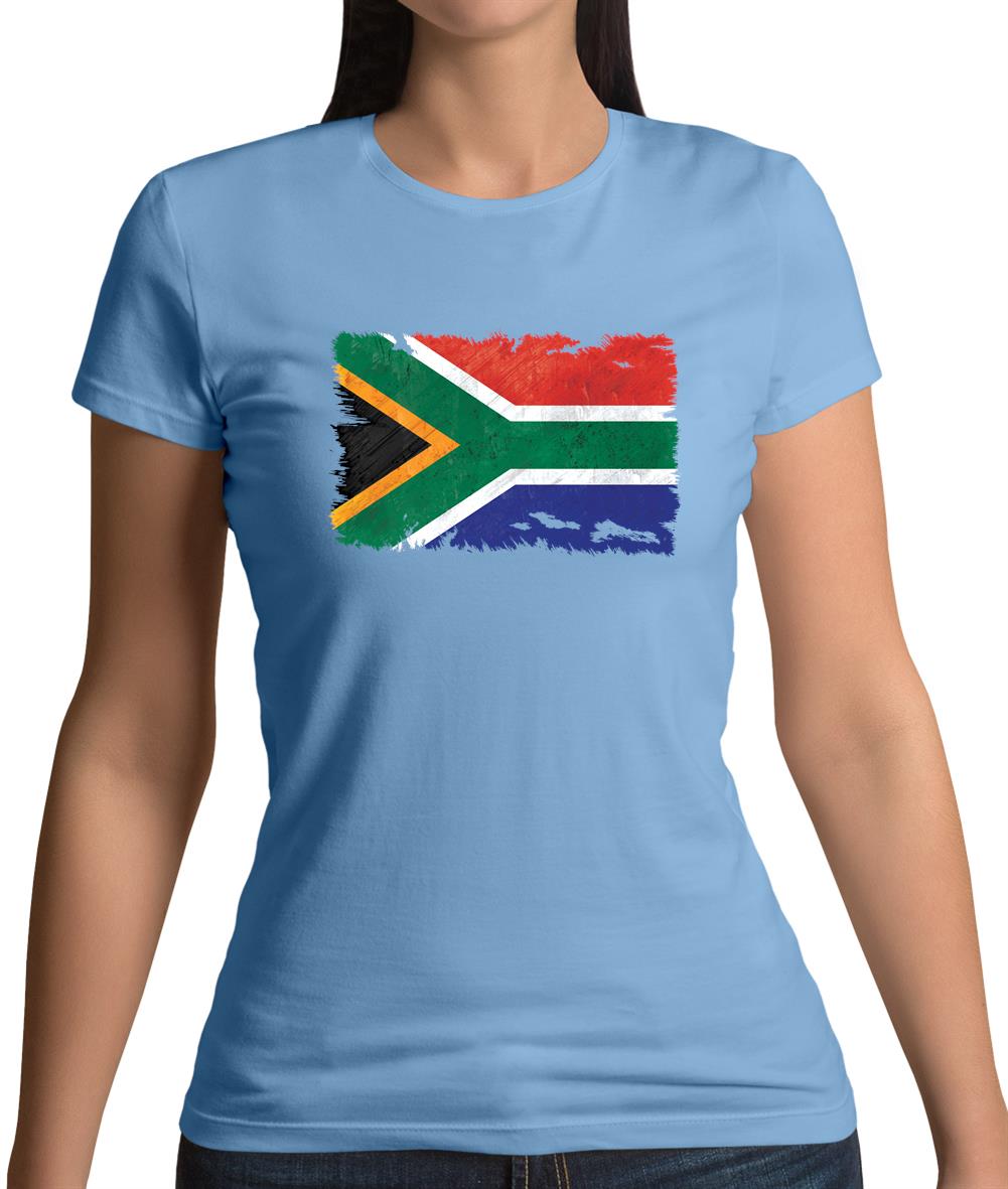 South Africa Grunge Style Flag Womens T-Shirt