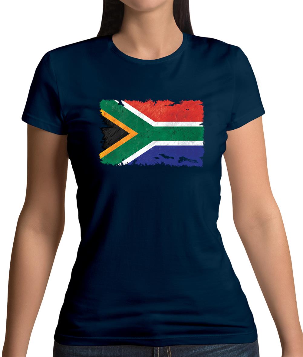 South Africa Grunge Style Flag Womens T-Shirt