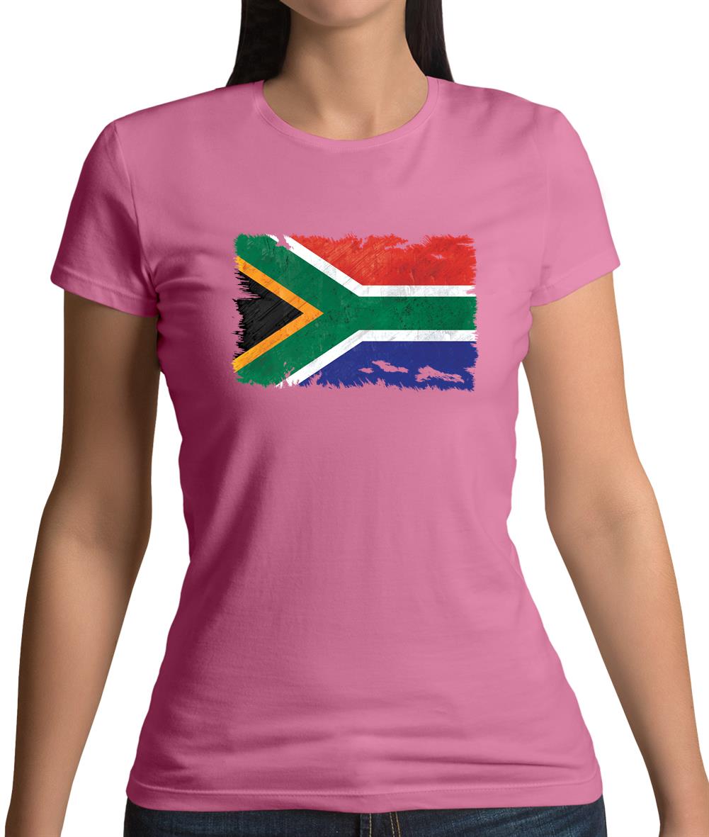 South Africa Grunge Style Flag Womens T-Shirt