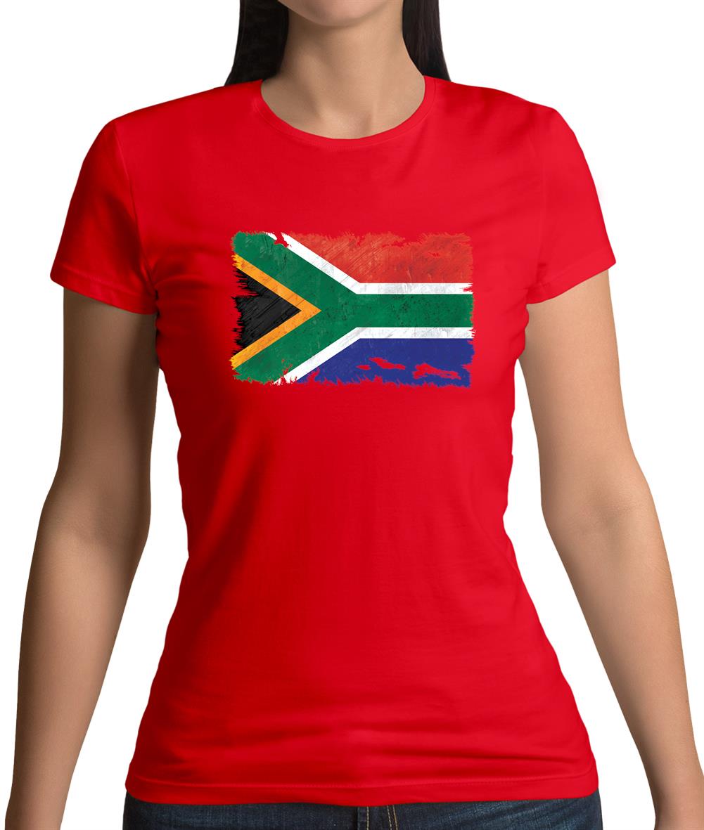 South Africa Grunge Style Flag Womens T-Shirt
