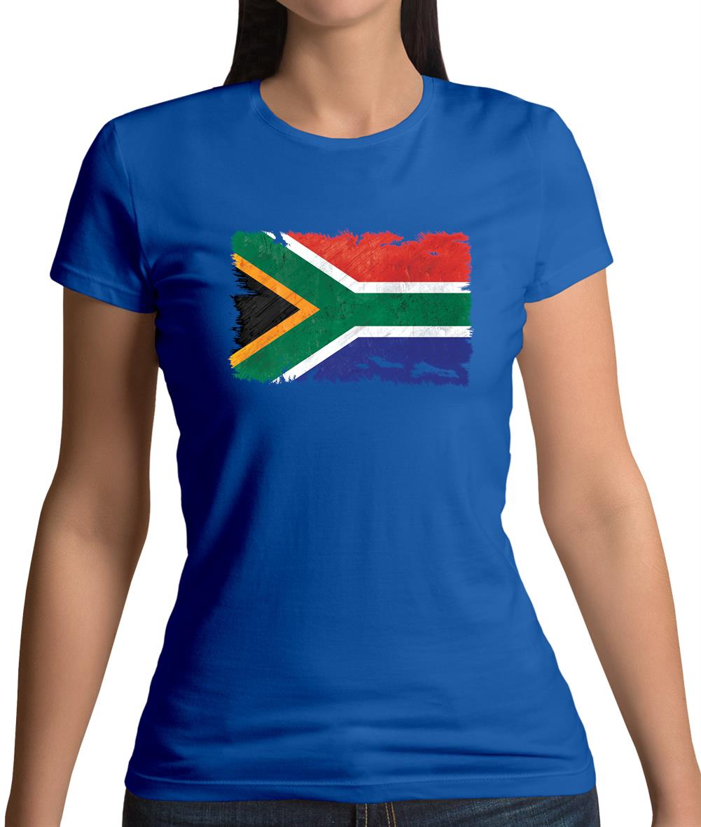South Africa Grunge Style Flag Womens T-Shirt