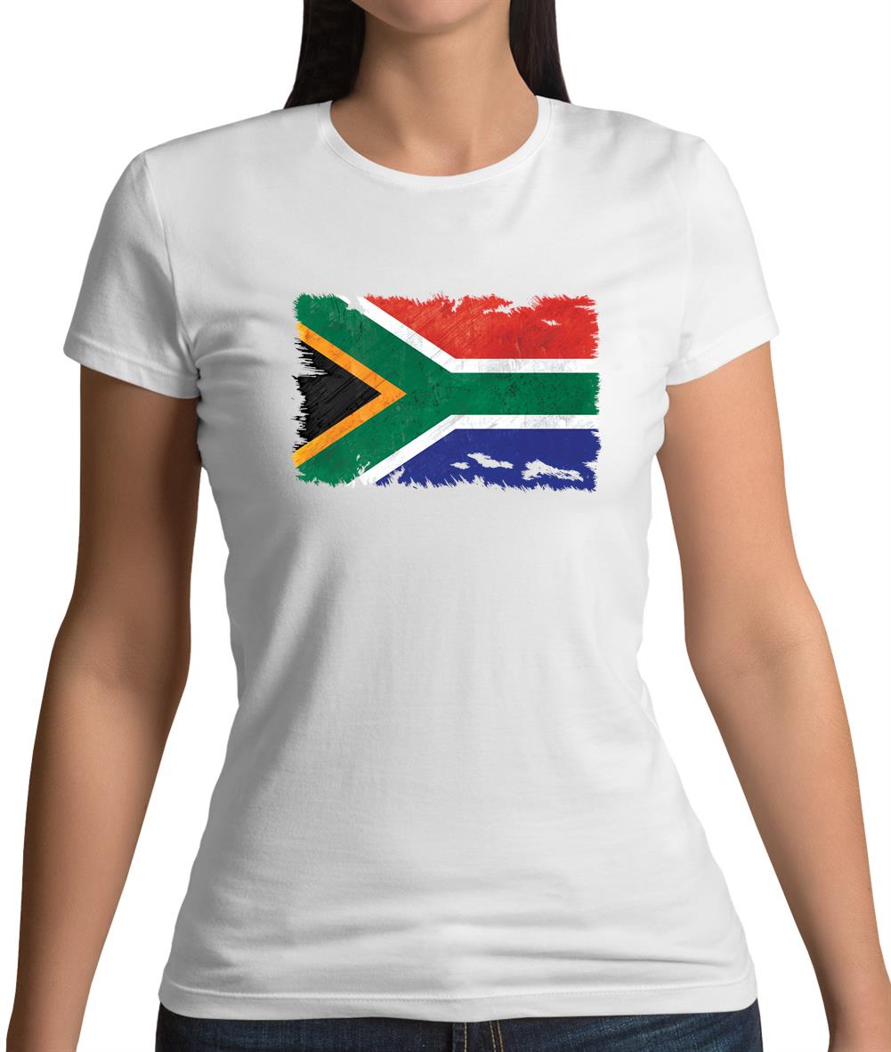 South Africa Grunge Style Flag Womens T-Shirt