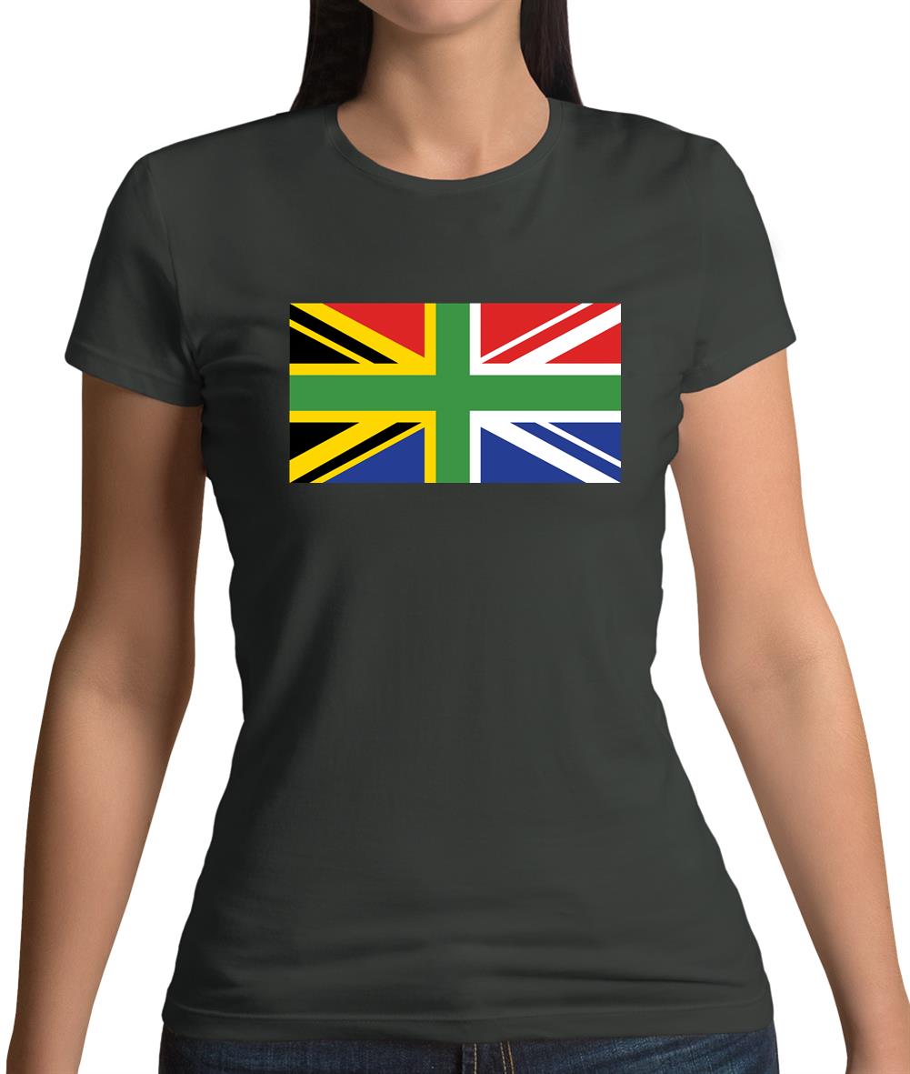 South African Union Jack Flag Womens T-Shirt