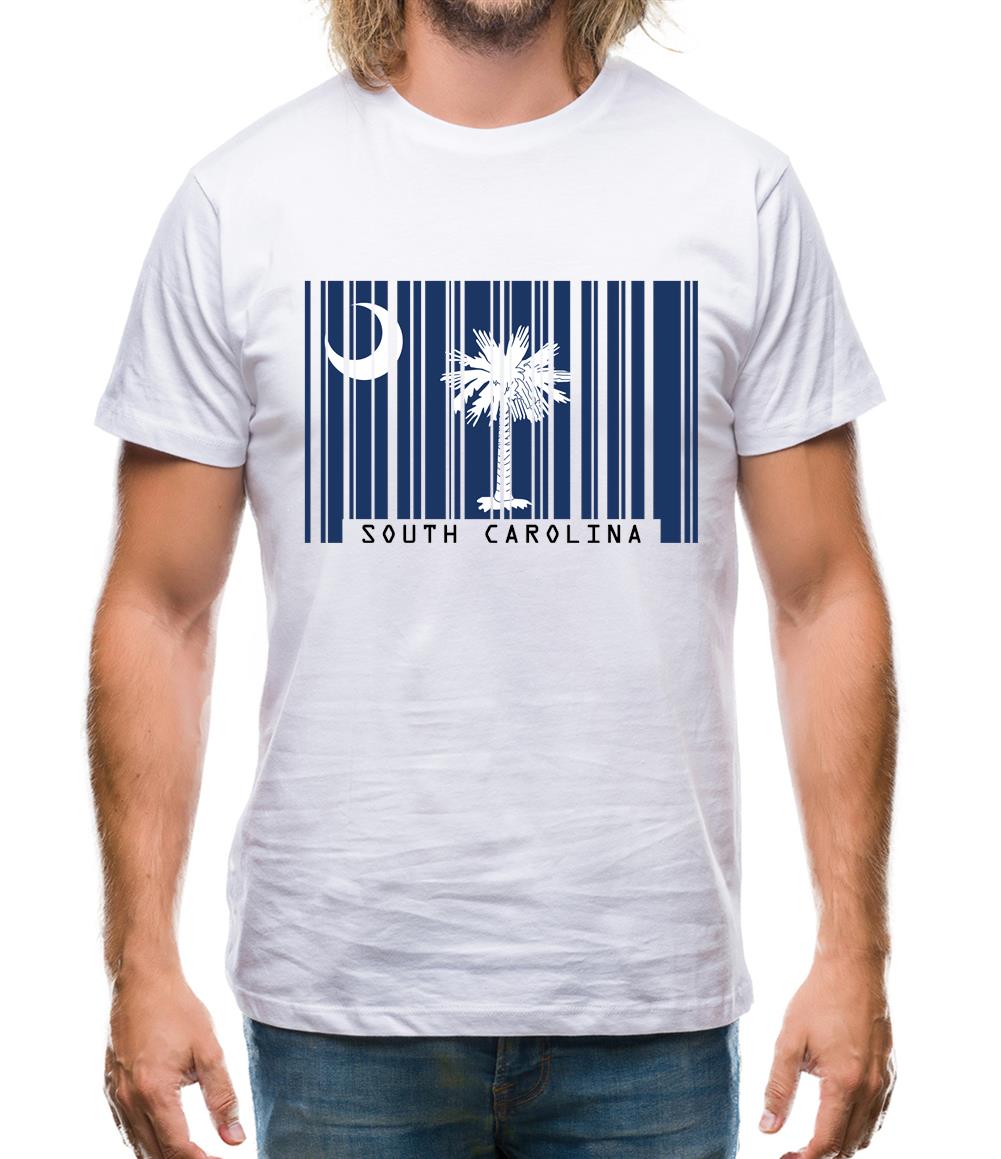 South Carolina  Barcode Style Flag Mens T-Shirt