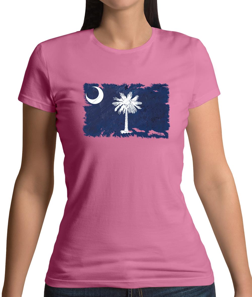 South Carolina Grunge Style Flag Womens T-Shirt