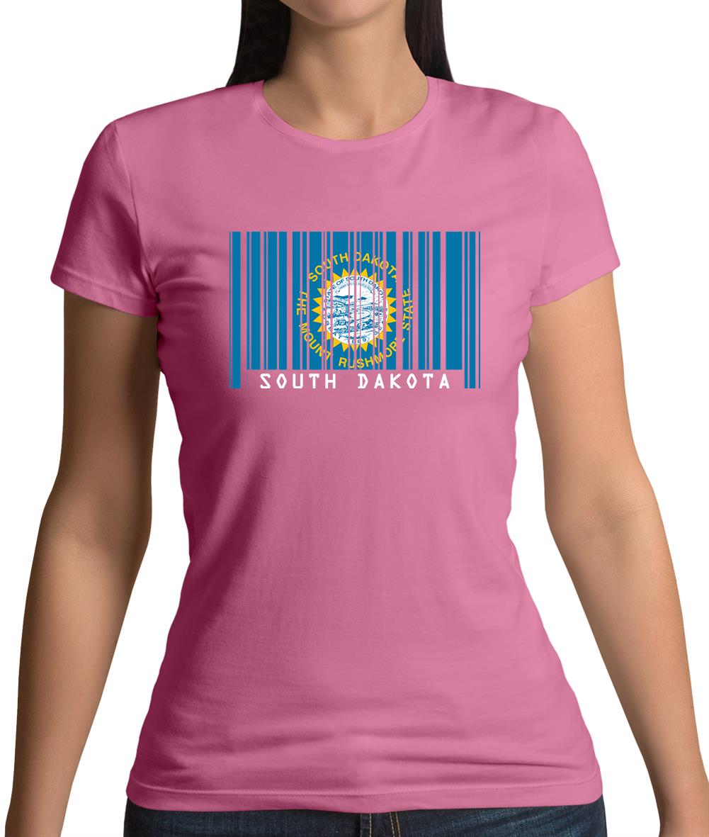 South Dakota  Barcode Style Flag Womens T-Shirt