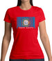 South Dakota  Barcode Style Flag Womens T-Shirt