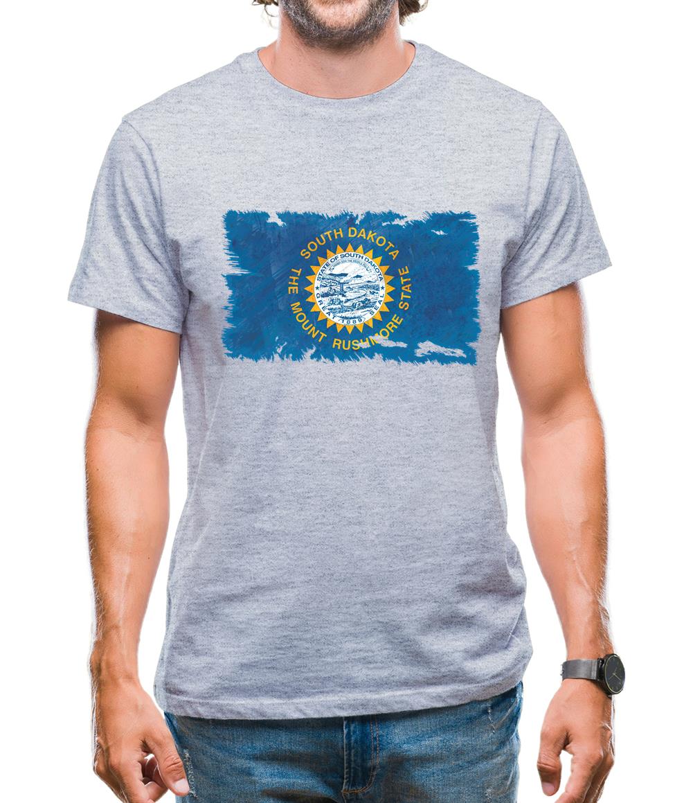 South Dakota Grunge Style Flag Mens T-Shirt