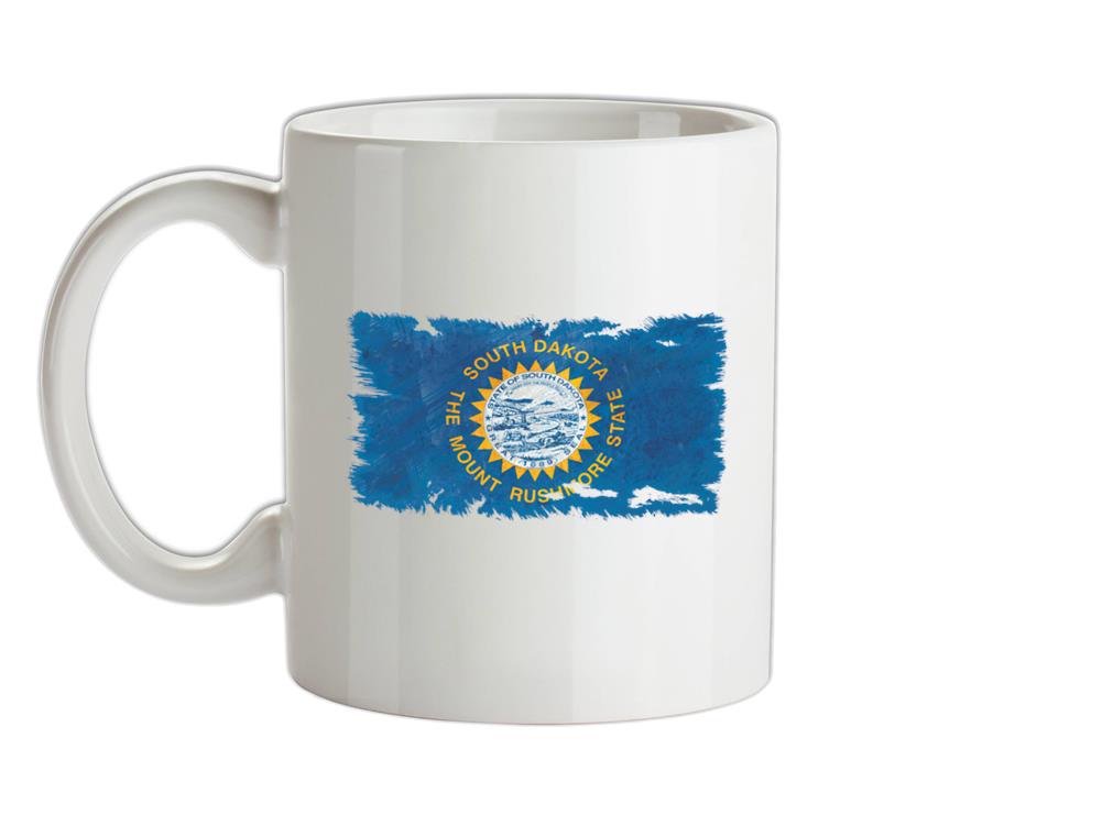 South Dakota Grunge Style Flag Ceramic Mug