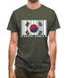 South Korea  Barcode Style Flag Mens T-Shirt