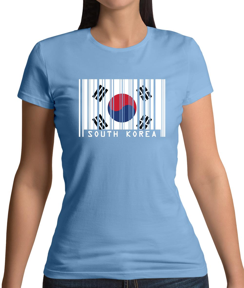 South Korea  Barcode Style Flag Womens T-Shirt