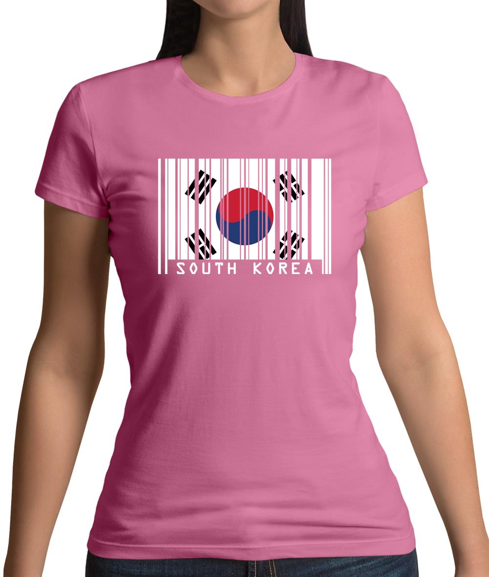 South Korea  Barcode Style Flag Womens T-Shirt