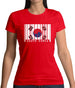 South Korea  Barcode Style Flag Womens T-Shirt