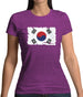 South Korea Grunge Style Flag Womens T-Shirt