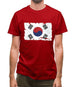 South Korea Grunge Style Flag Mens T-Shirt