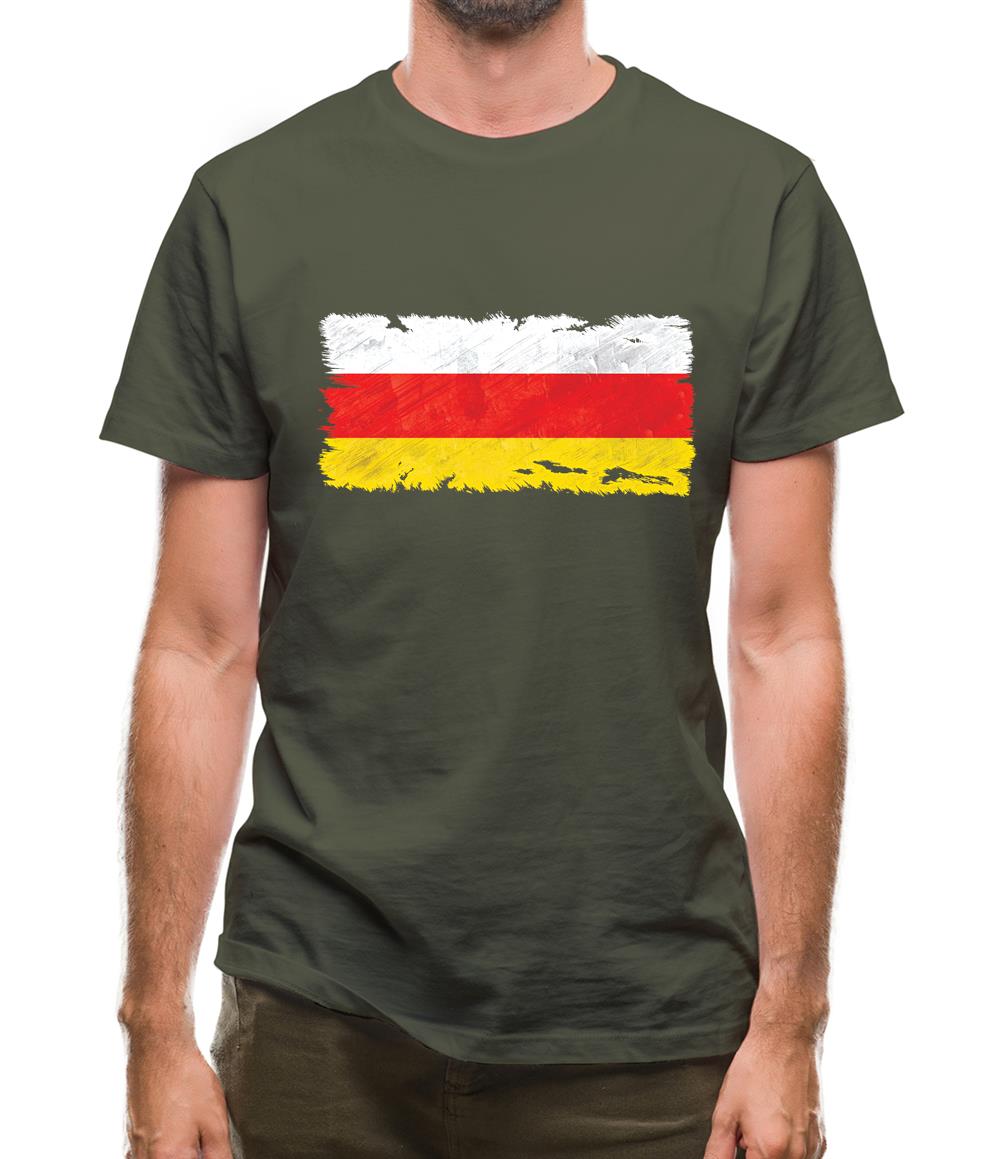 South Ossetia Grunge Style Flag Mens T-Shirt