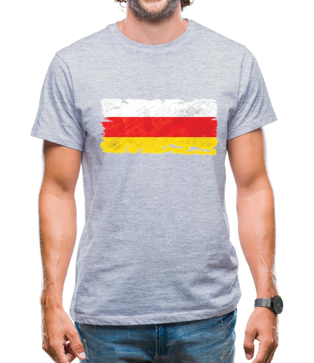 South Ossetia Grunge Style Flag Mens T-Shirt