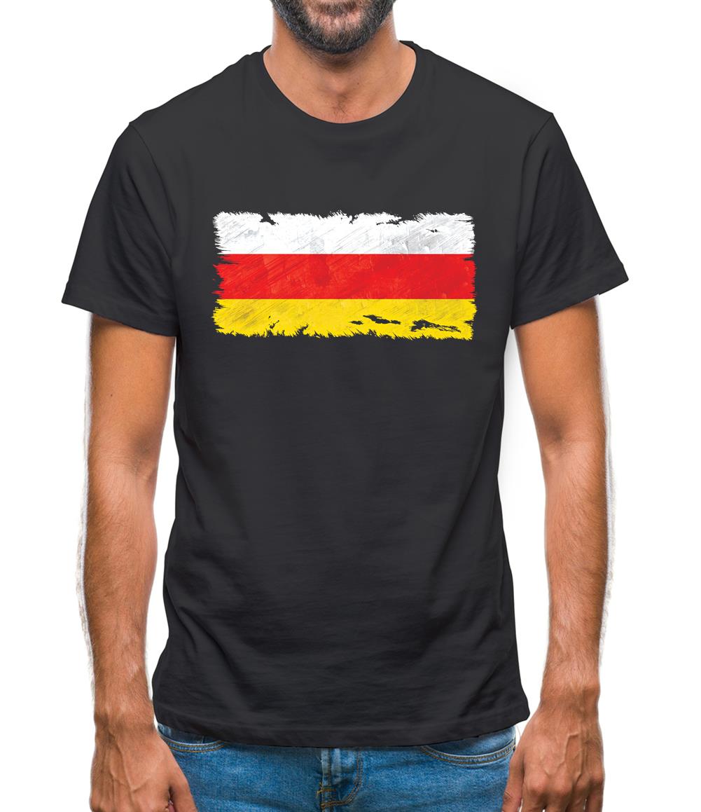 South Ossetia Grunge Style Flag Mens T-Shirt