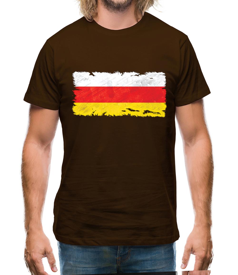 South Ossetia Grunge Style Flag Mens T-Shirt