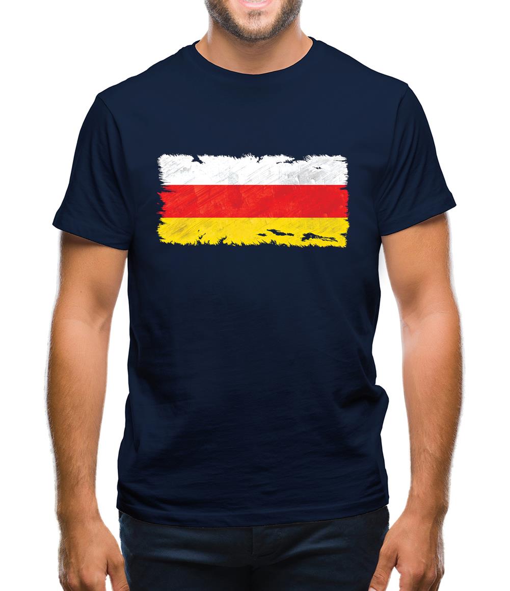 South Ossetia Grunge Style Flag Mens T-Shirt