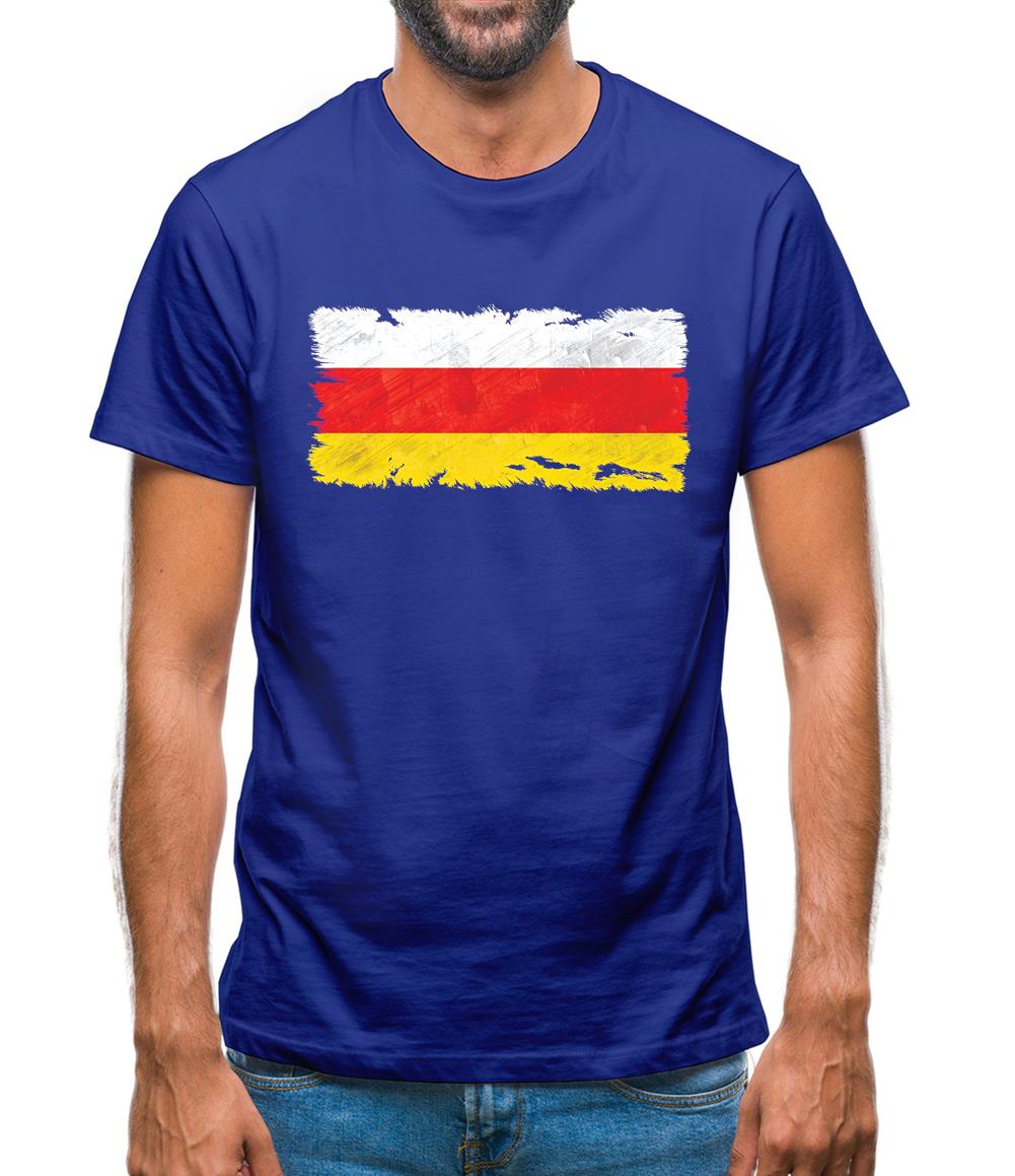 South Ossetia Grunge Style Flag Mens T-Shirt