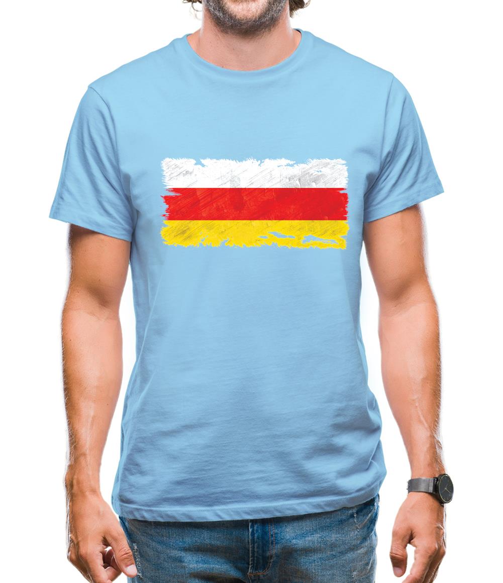 South Ossetia Grunge Style Flag Mens T-Shirt