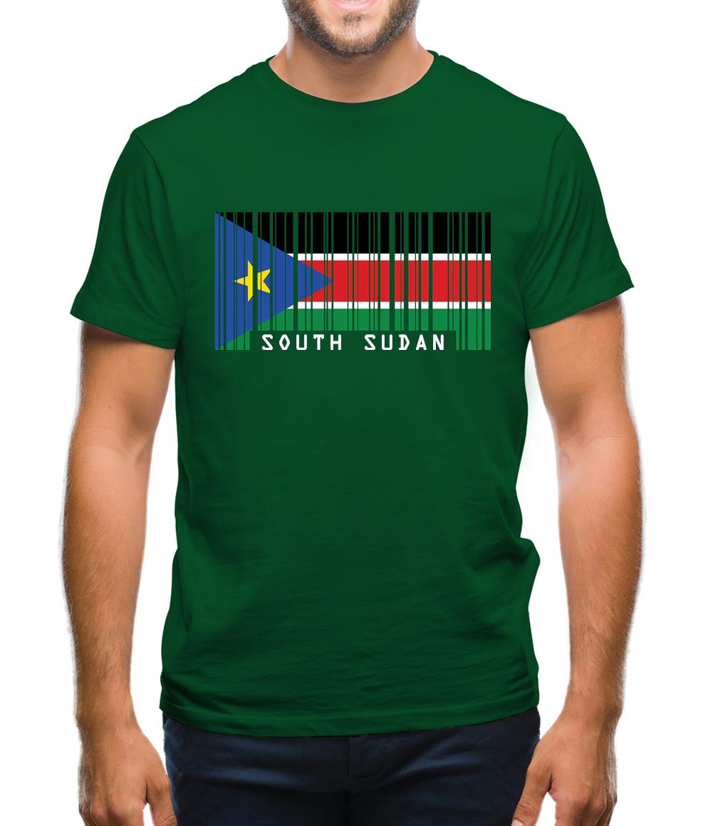 South Sudan  Barcode Style Flag Mens T-Shirt