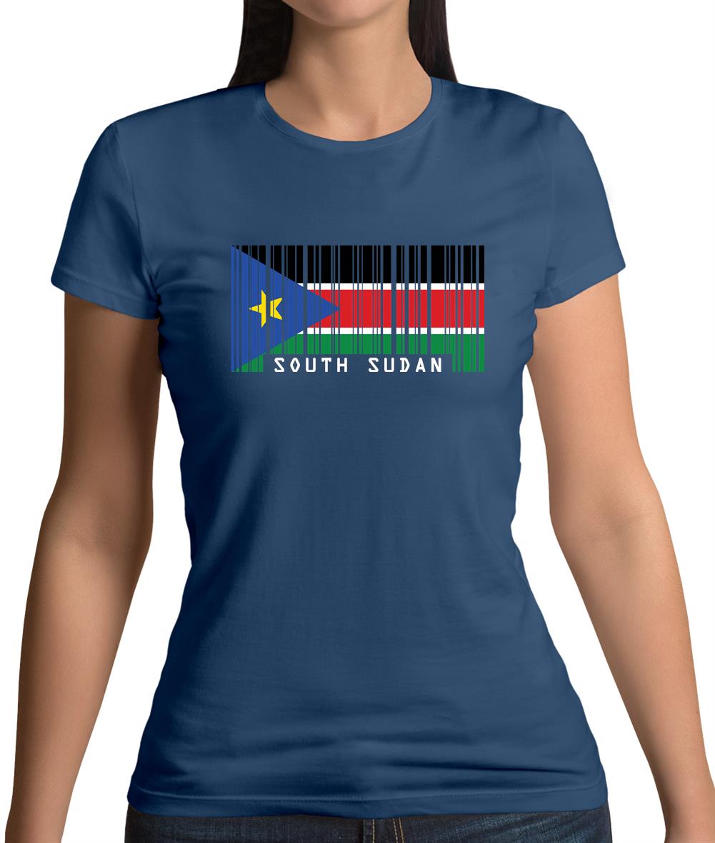 South Sudan  Barcode Style Flag Womens T-Shirt