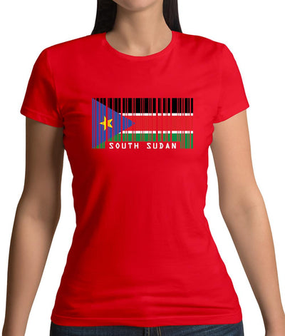 South Sudan  Barcode Style Flag Womens T-Shirt