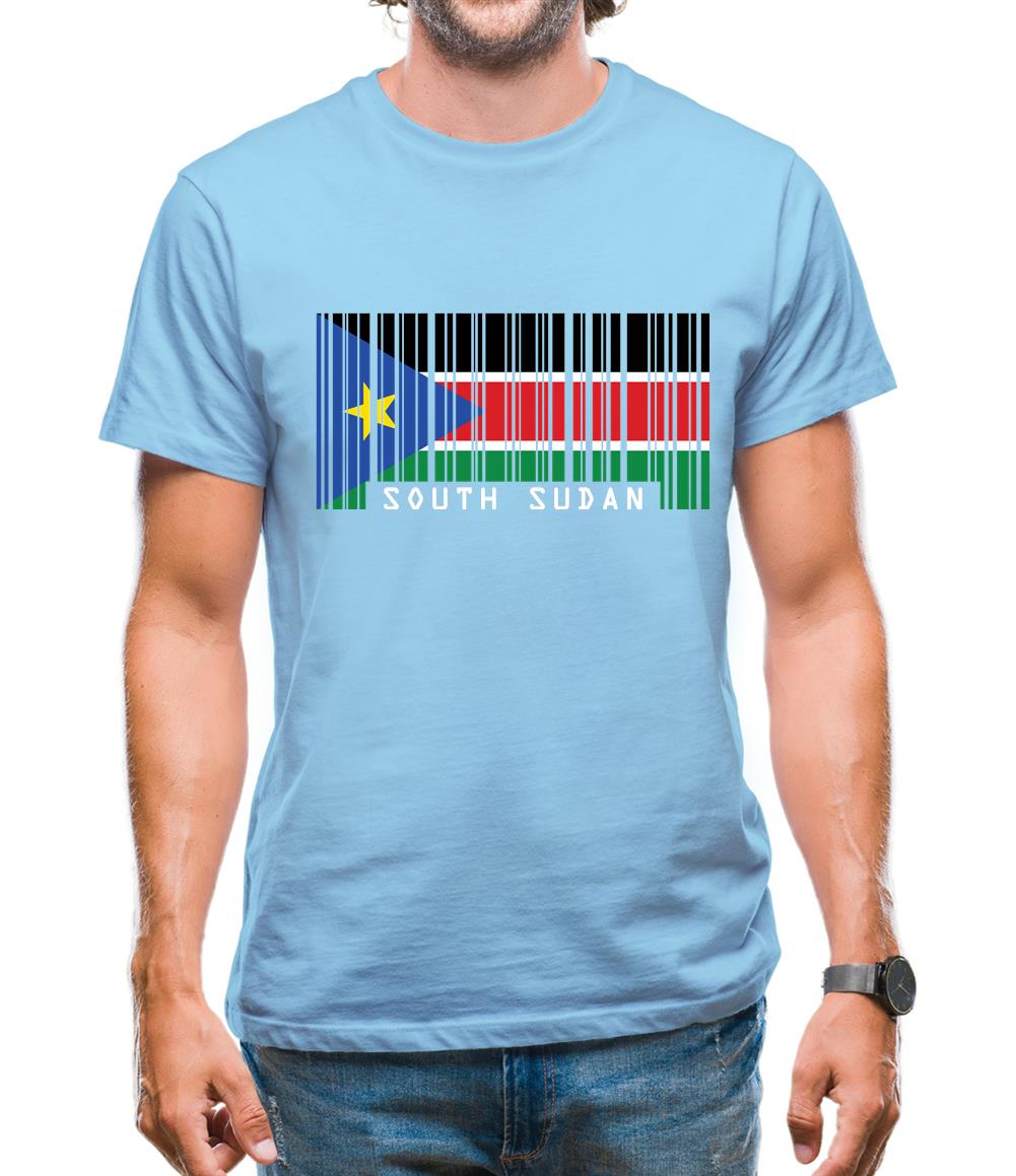 South Sudan  Barcode Style Flag Mens T-Shirt