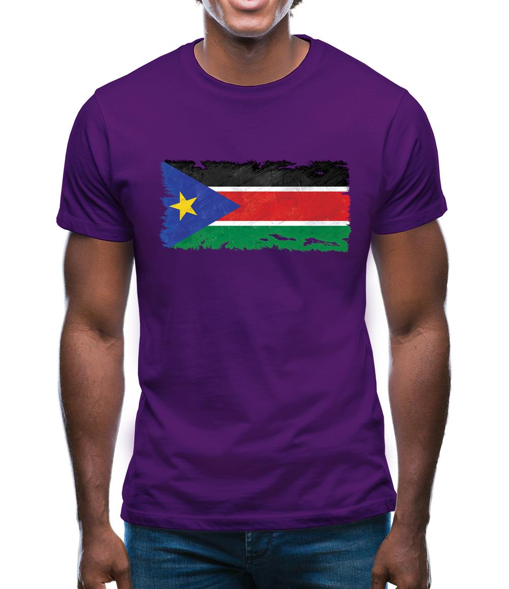 South Sudan Grunge Style Flag Mens T-Shirt