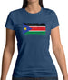 South Sudan Grunge Style Flag Womens T-Shirt
