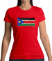 South Sudan Grunge Style Flag Womens T-Shirt