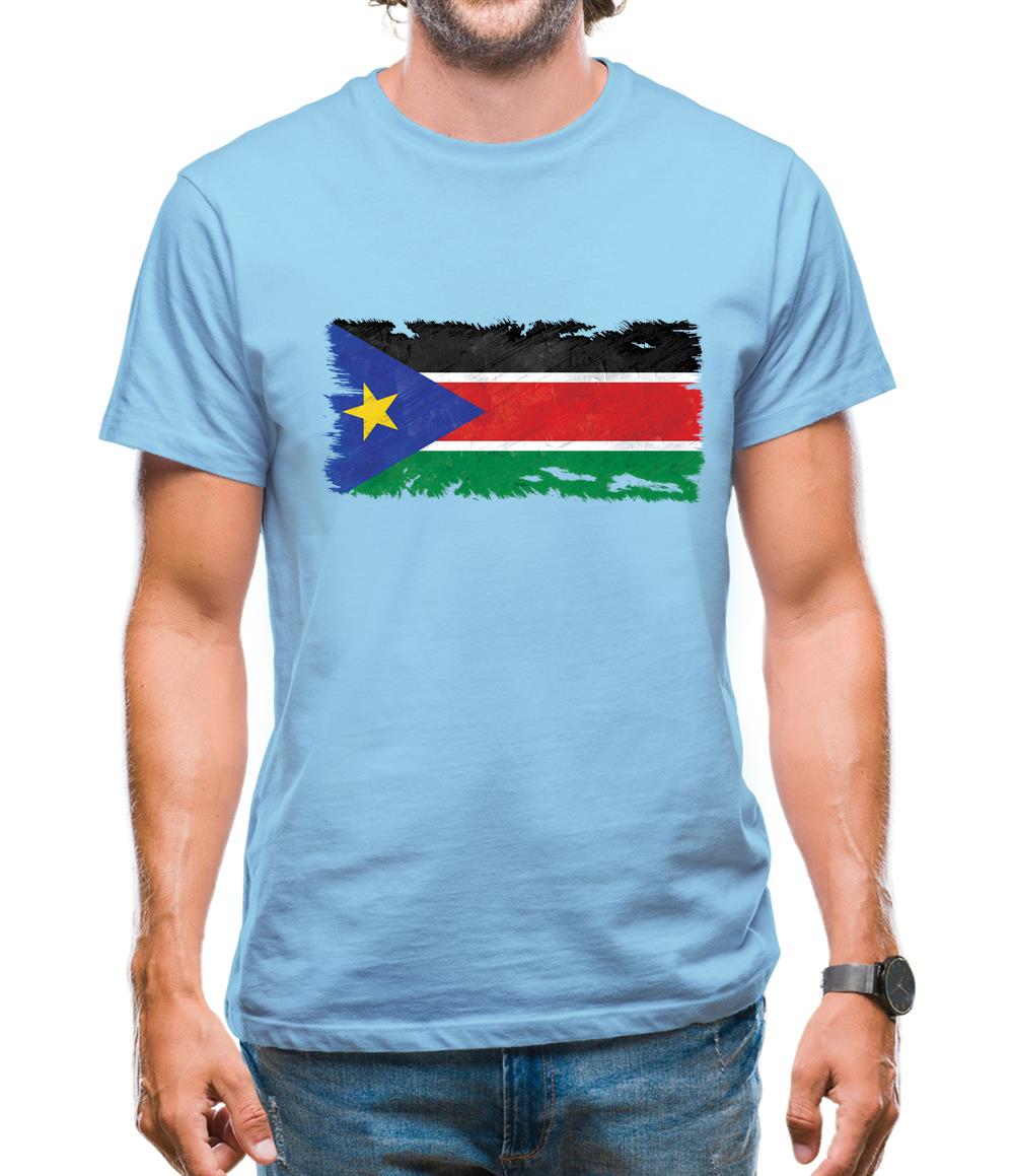 South Sudan Grunge Style Flag Mens T-Shirt